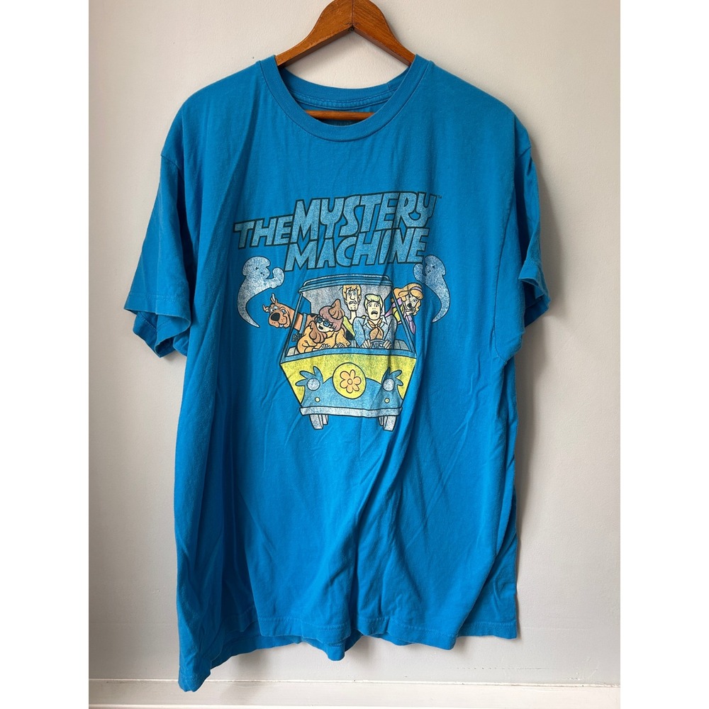 Scooby-Doo Mystery Machine Graphic T-Shirt Mens XL Blue Short Sleeve Cotton Tee